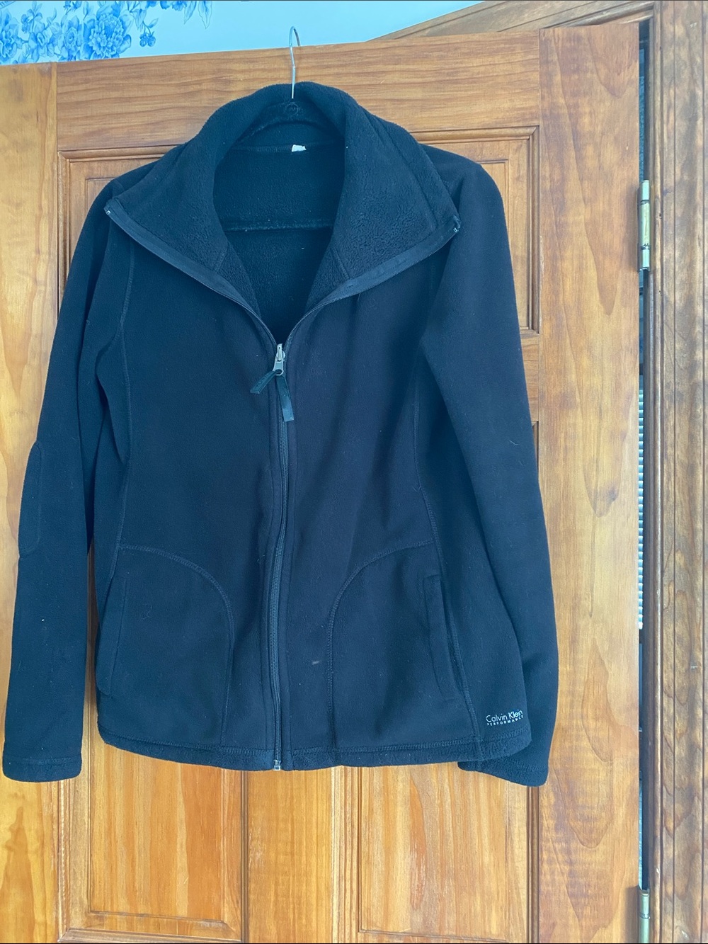 Calvin Klein Black Full-Zip Fleece Utility Jacket